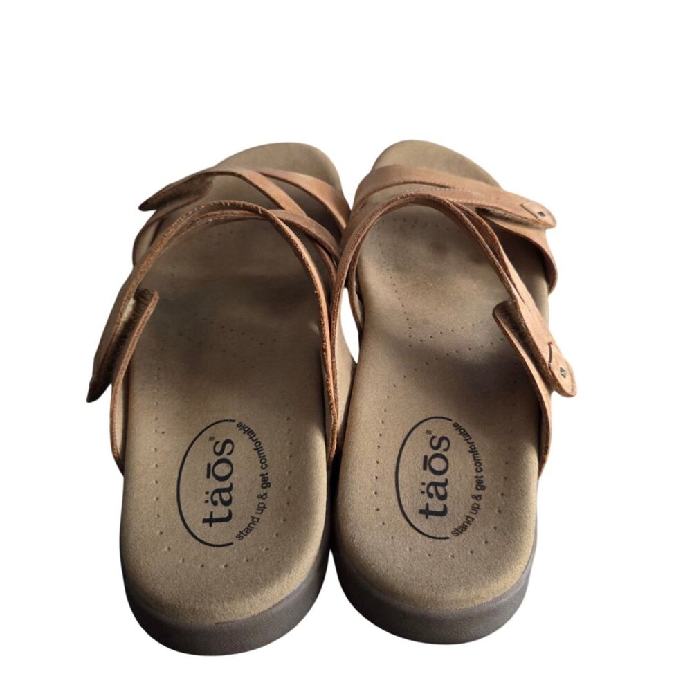 Taos Tan Double U Comfortable Leather Sandals Women's Size 11 - Picture 9 of 10